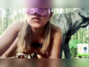 All women love watching a blonde woman get serviced by her dog in bed