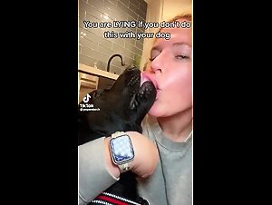 A dog owner's XXX extreme experience: kissing their pet in a sensual moment