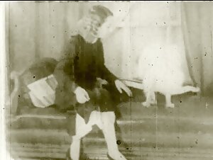 old lady and her dog