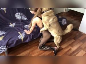Watch as Sonya gets fucked by her own dog in this porn video.