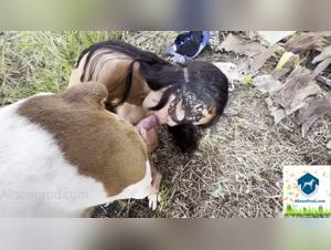Andrea is a horny girl with a beastly attitude who knows how to make her dog get excited