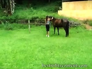 Young Girl, 18 Years Old, Takes a Wild Ride with a Horse - Extreme Zoophilia Video