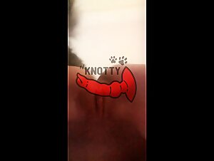 The slut gets bored by the scene and falls asleep.