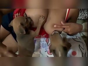 Lesbian Cougar dog sex, dirty erotic