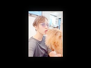 sweet kisses with our dog