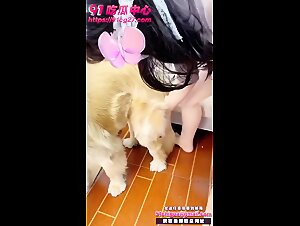 The woman and her dog get fucked by a sexy guy in the video