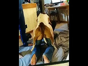 Hot chick gets banged by two guys and her dog in a hardcore scene